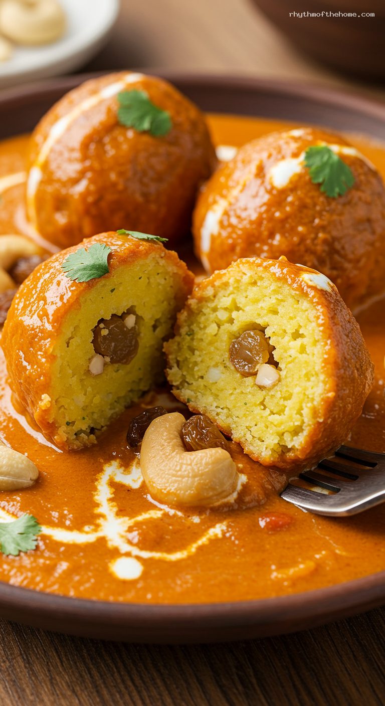 Restaurant-Style Malai Kofta in Cashew Tomato Gravy – Closeup