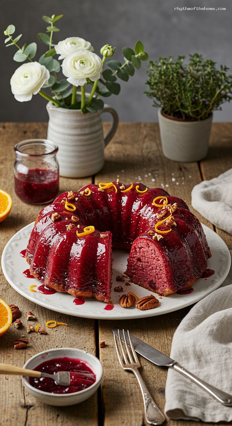 Retro Jellied Cranberry Ring with Orange and Pecans