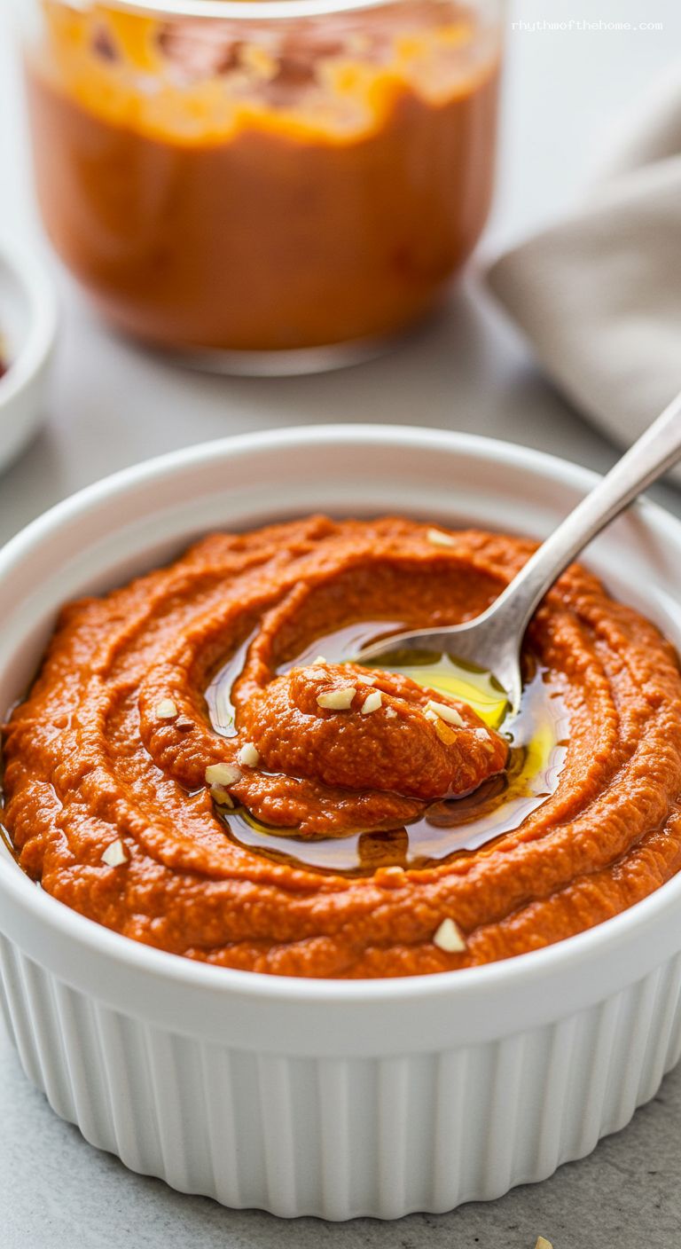 Roasted Red Pepper Romesco Sauce Recipe – Closeup