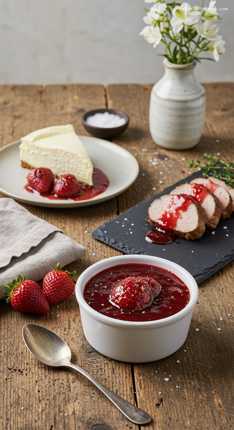 Roasted Strawberry-Balsamic Spoon Sauce with Vanilla