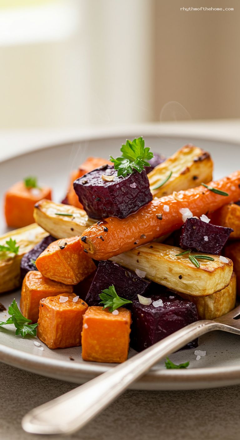 Rosemary Roasted Root Vegetable Medley – Closeup