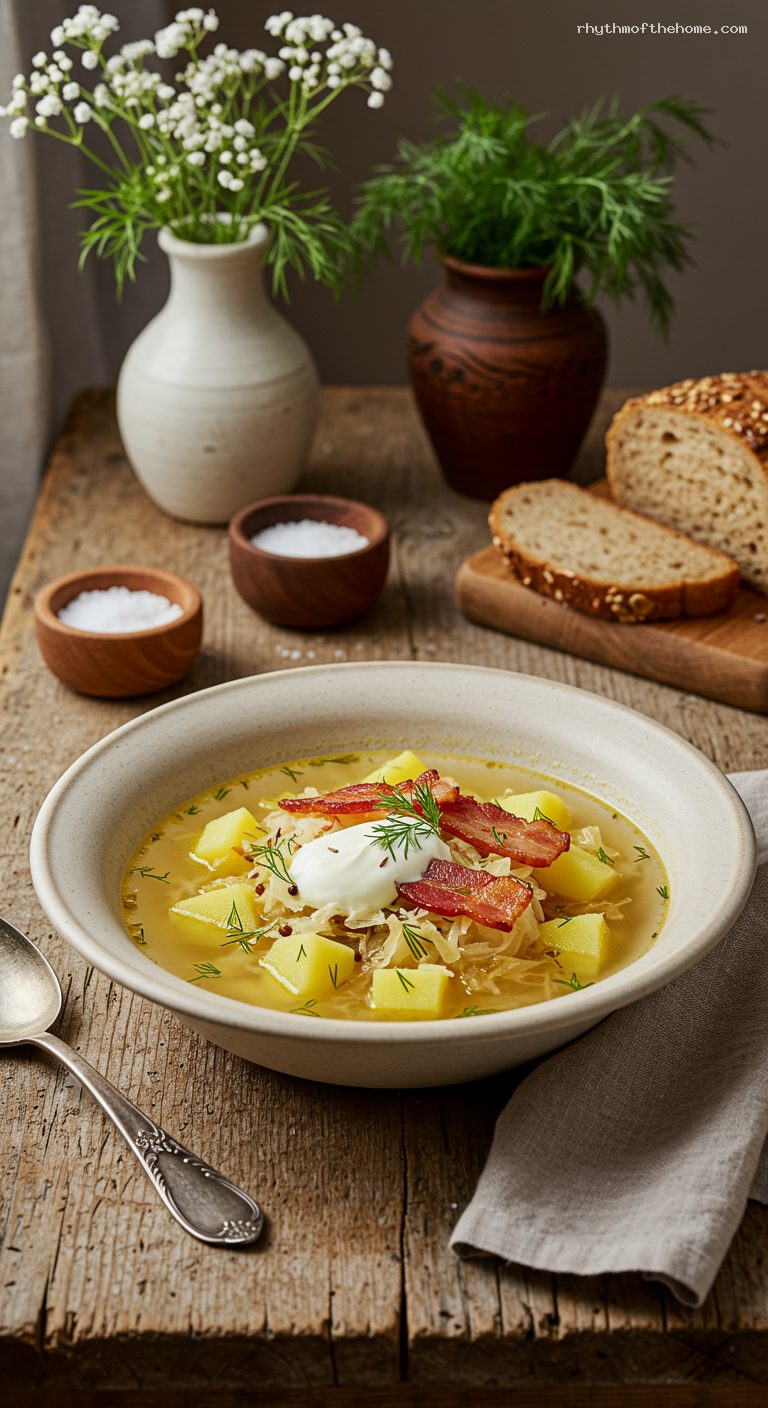 Rustic Kapuśniak: Polish Sauerkraut and Cabbage Soup
