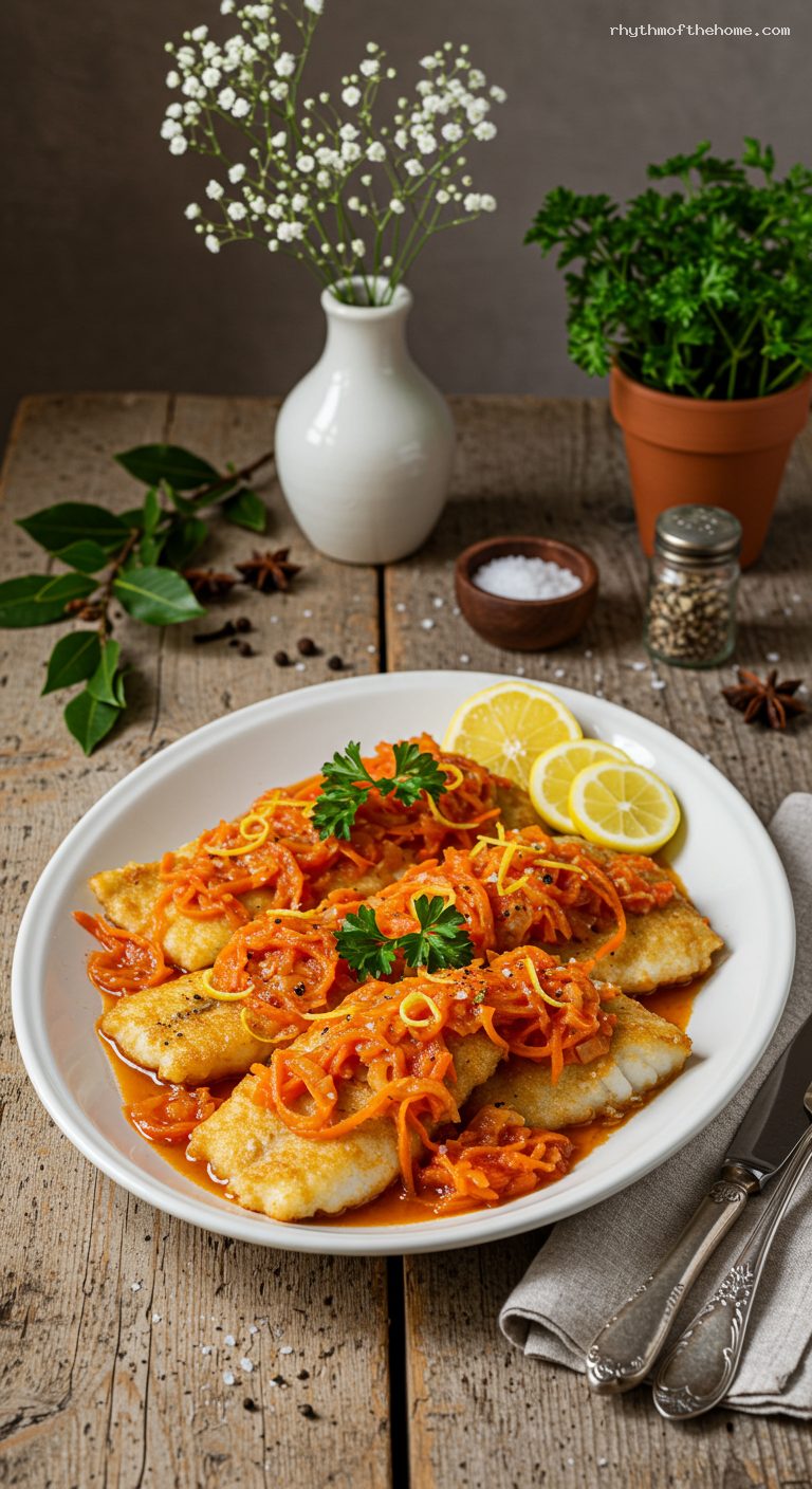 Ryba po Grecku: Polish Fish with Tangy Tomato Vegetables