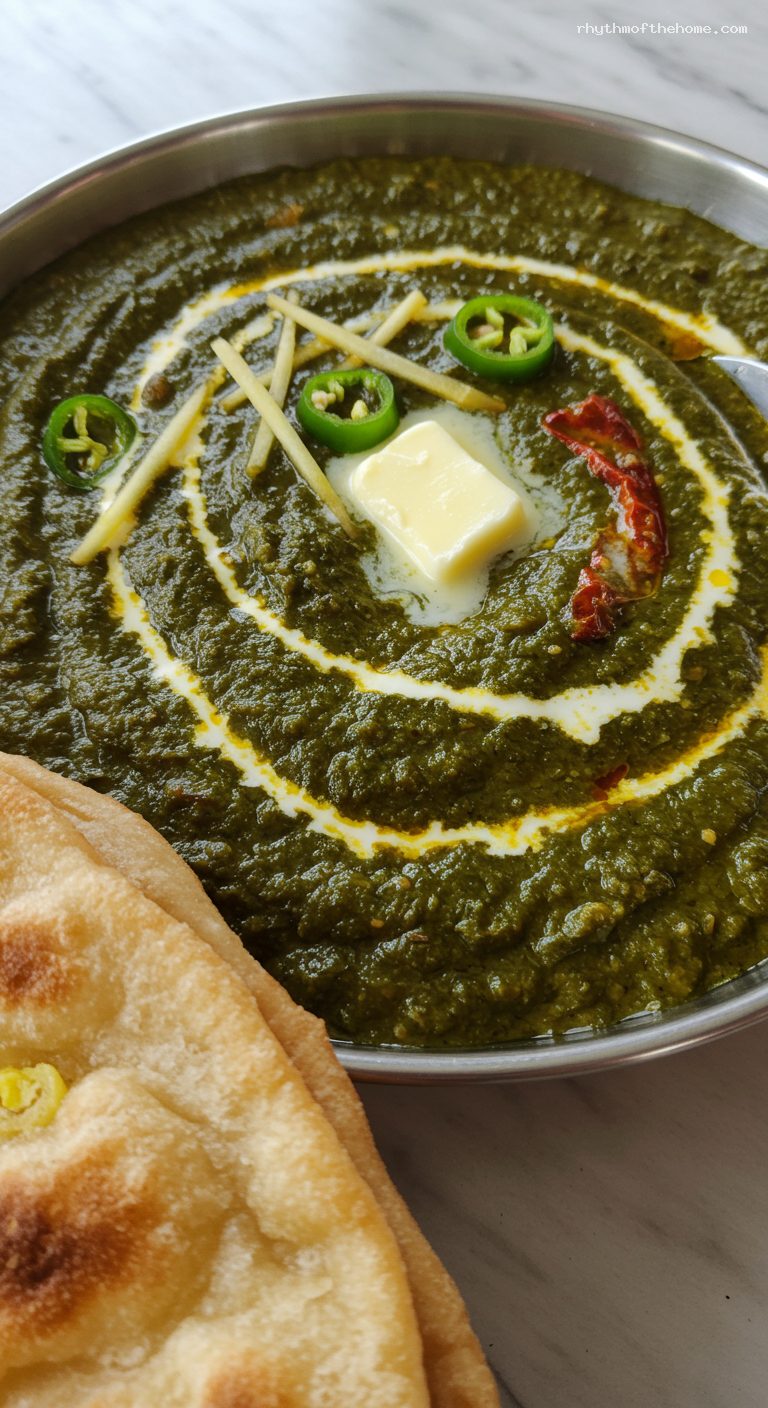 Sarson Ka Saag with Makki Di Roti – Closeup