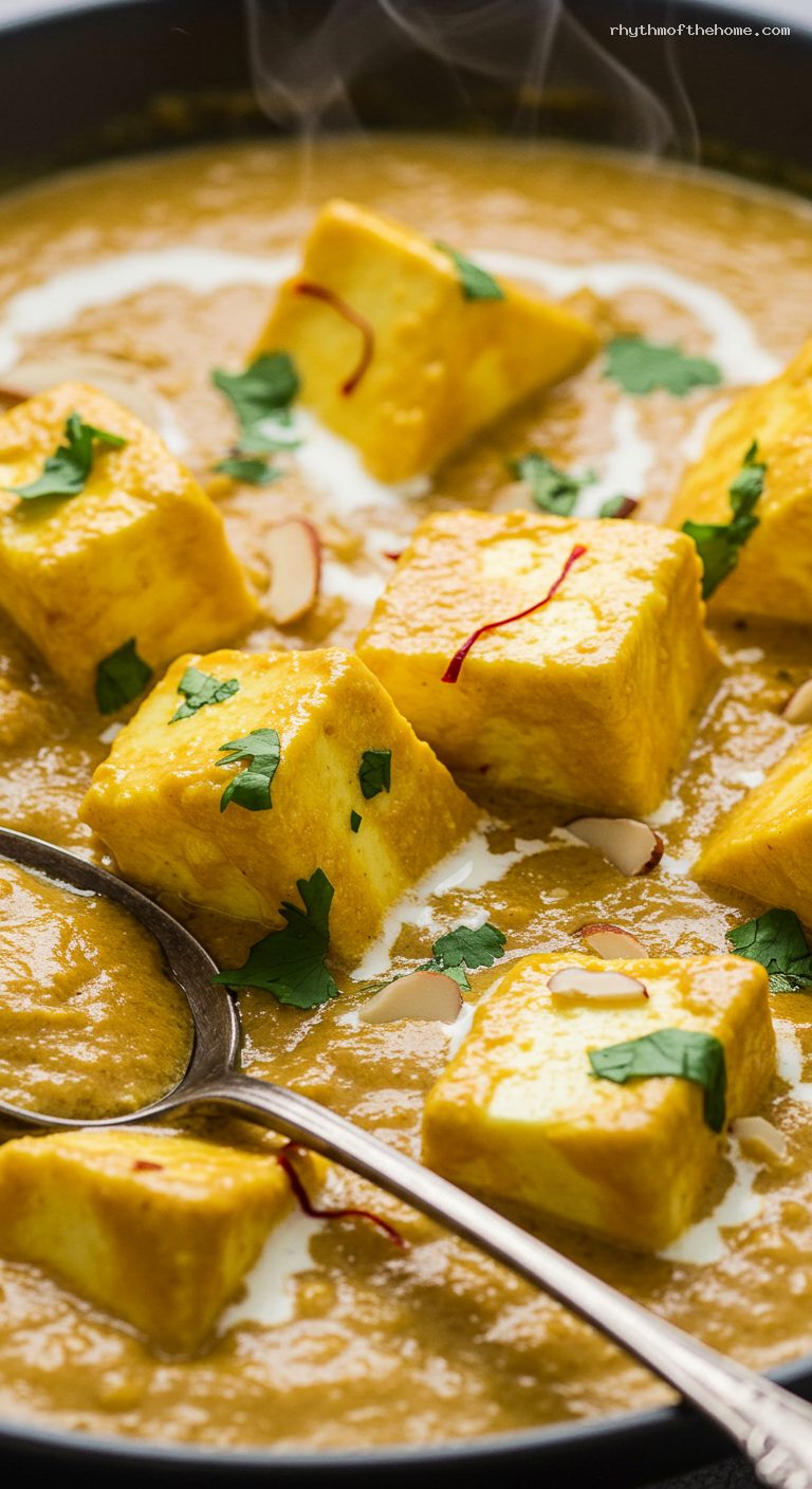 Shahi Paneer in Rich Cashew-Almond Gravy – Closeup