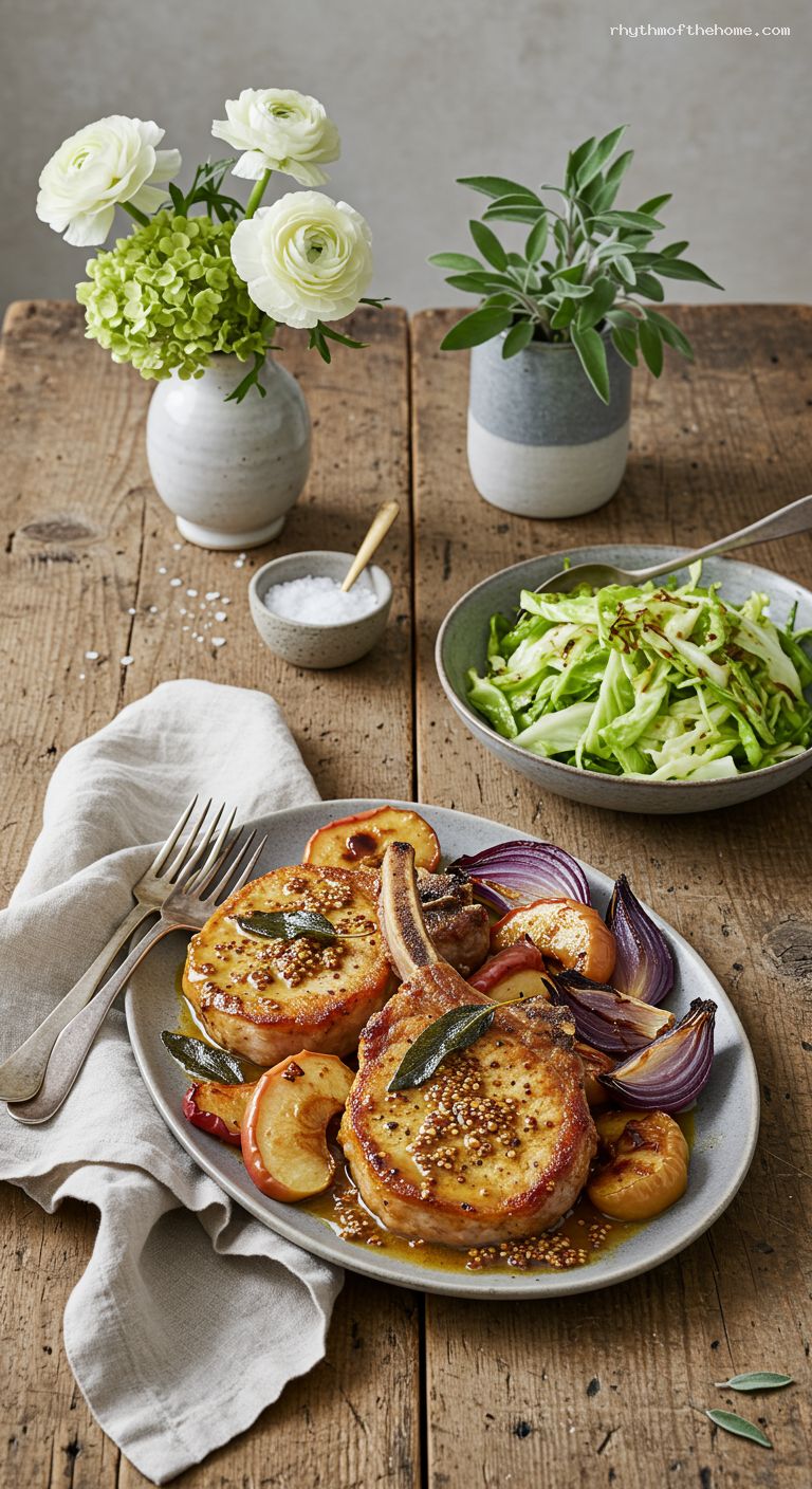 Sheet-Pan Pork Chops with Apples and Sage