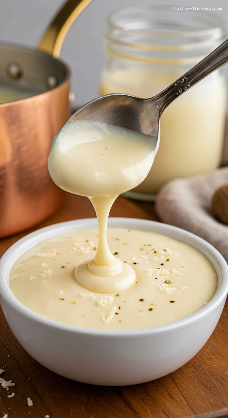 Silky Creamy Alfredo Sauce Recipe – Closeup