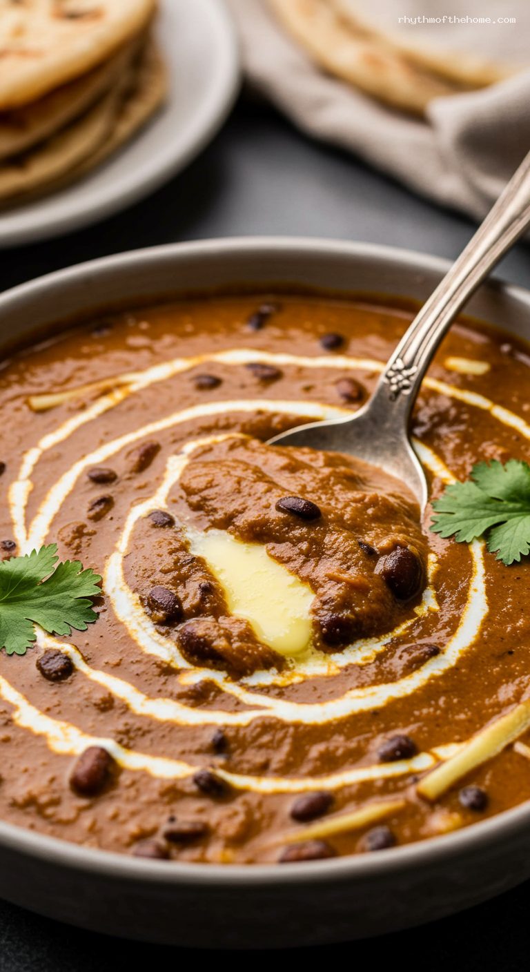 Smoky Dal Makhani with Butter and Cream – Closeup