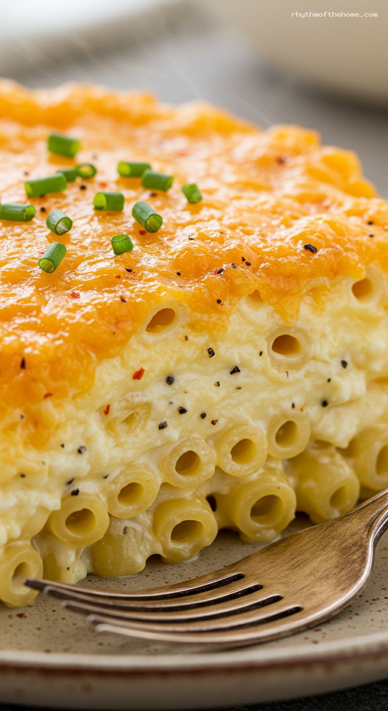 Southern Baked Mac and Cheese with Sharp Cheddar – Closeup