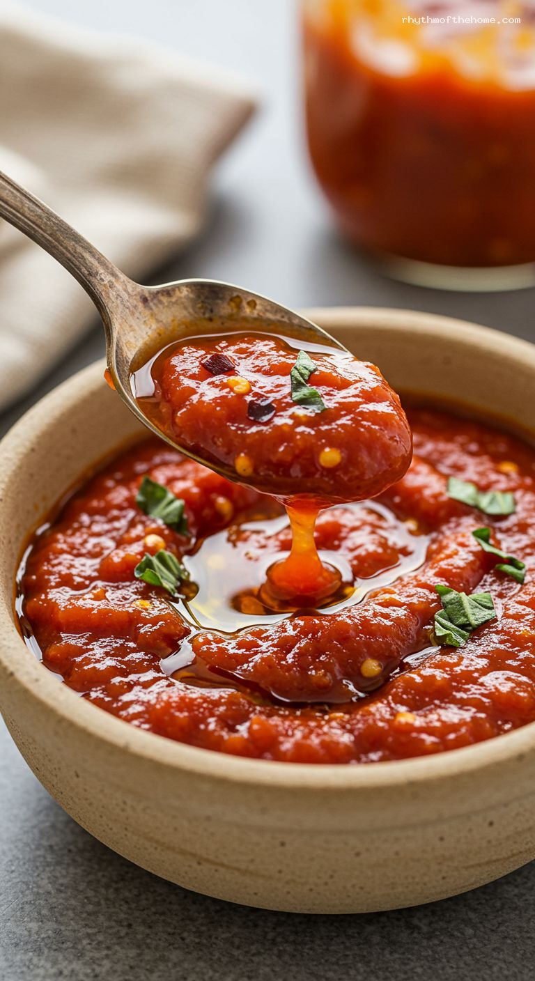 Spicy Garlic Arrabbiata Sauce for Everything – Closeup