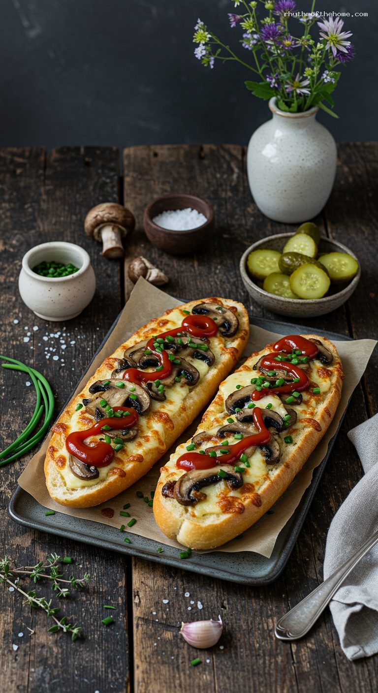 Street-Style Zapiekanka with Sautéed Mushrooms and Cheese