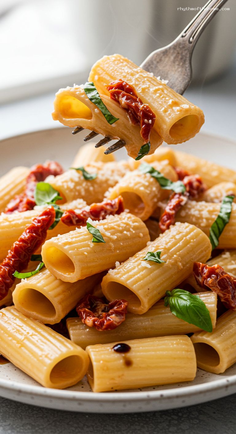 Sun-Dried Tomato Basil Parmesan Cream Sauce – Closeup