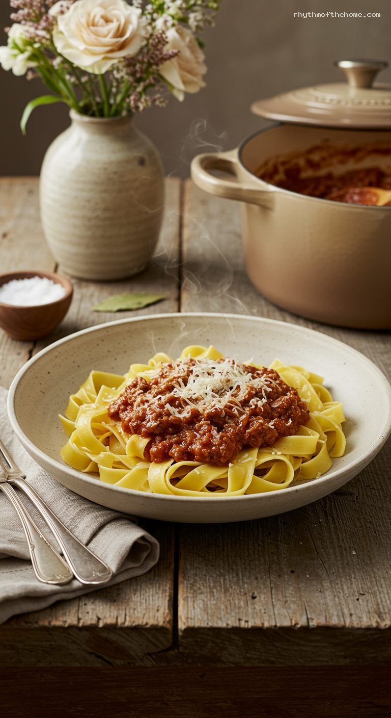 Tagliatelle al Ragù Bolognese with Slow-Cooked Meat Sauce