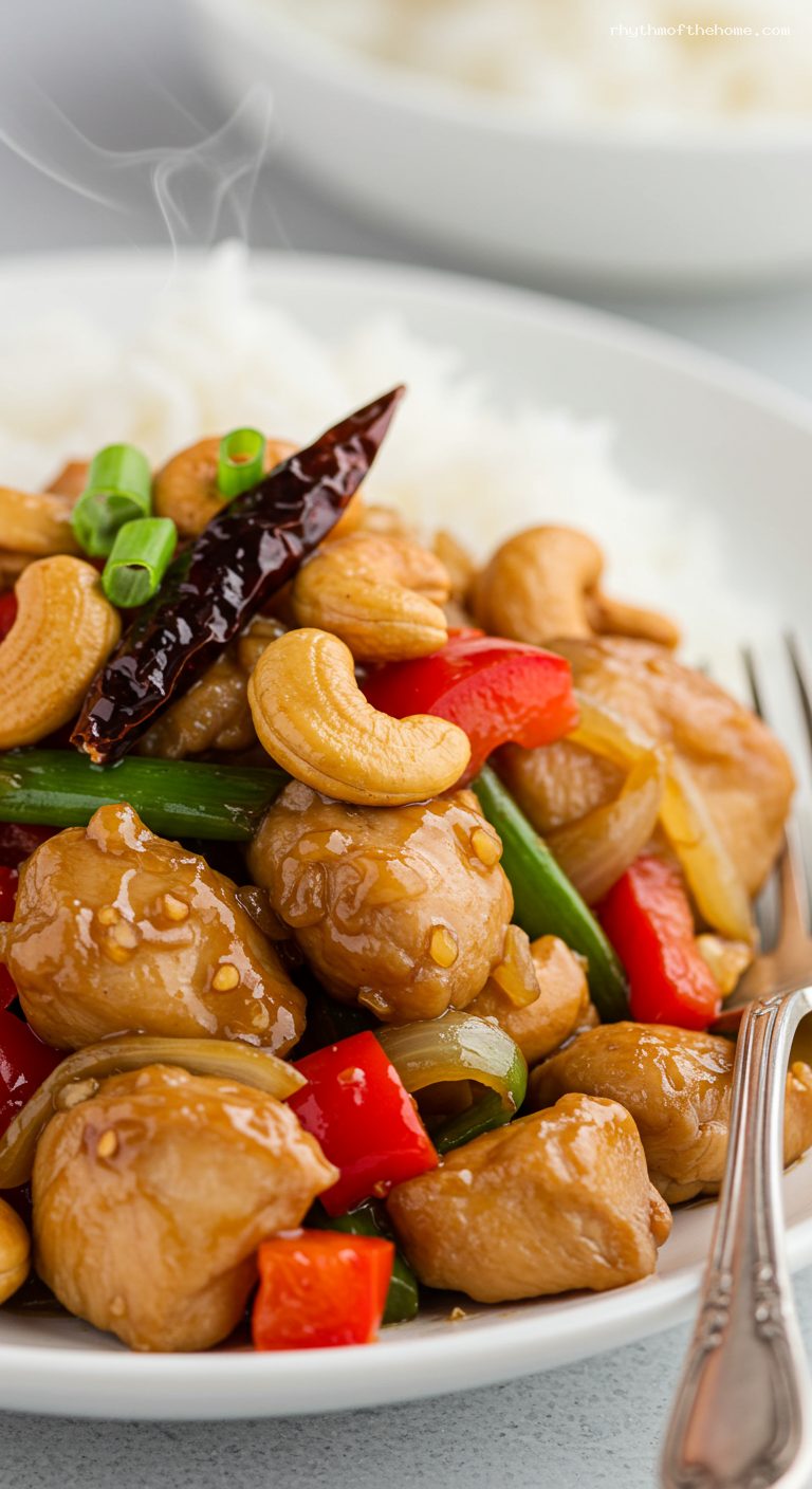 Thai Cashew Chicken Stir-Fry (Gai Pad Med Mamuang) – Closeup