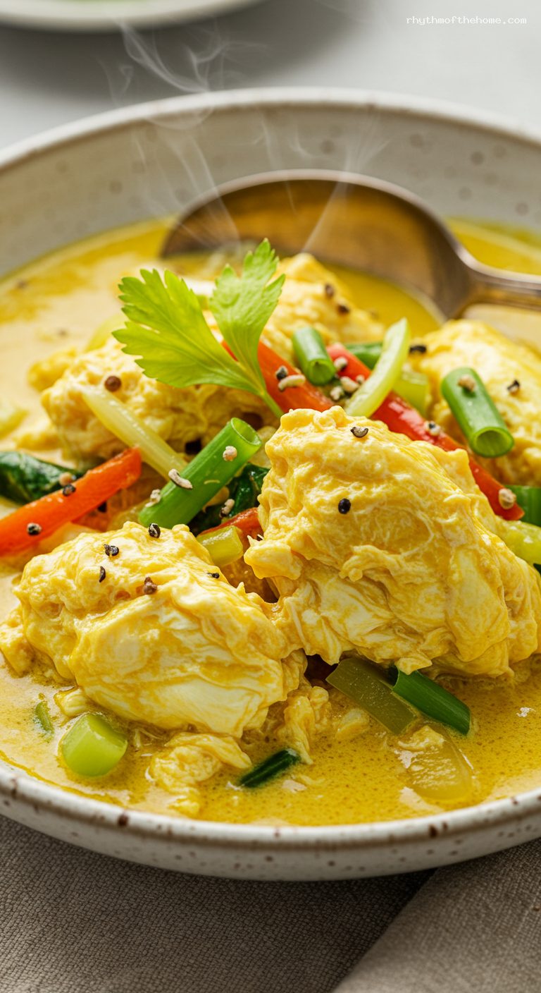 Thai Yellow Curry Crab (Poo Pad Pong Karee) – Closeup