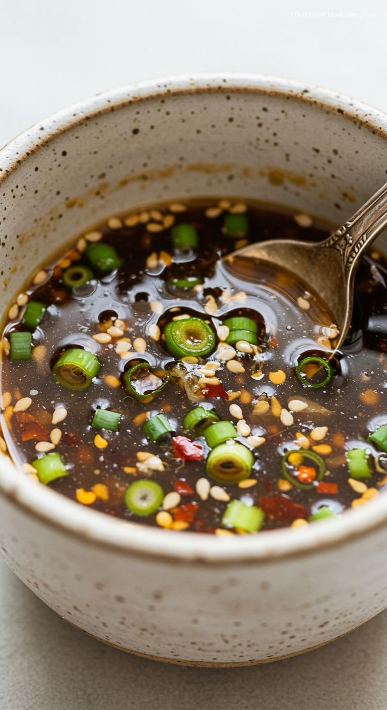 Toasted Sesame-Ginger Scallion Sauce – Closeup