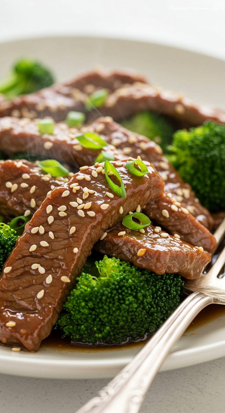 Velvety Beef and Broccoli Stir-Fry with Oyster-Soy Sauce – Closeup