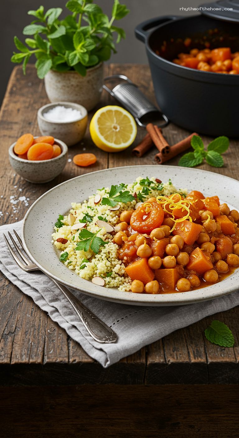 Warm-Spiced Chickpea and Sweet Potato Stew with Couscous