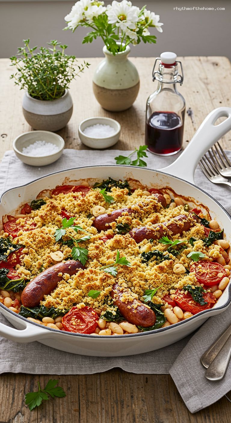 Weeknight Cassoulet-Style Kielbasa and White Bean Bake