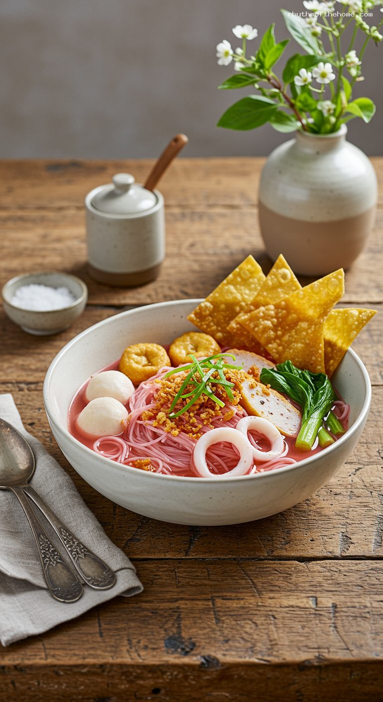 Yen Ta Fo: Thai Pink Noodle Soup Recipe