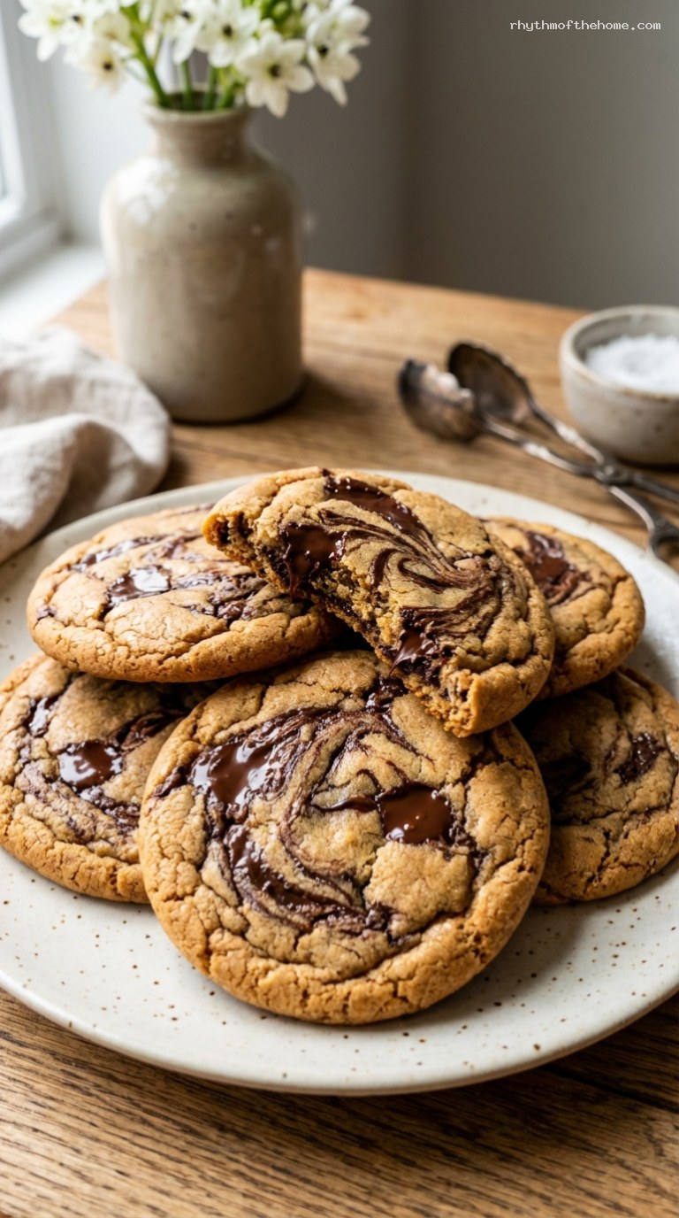 Almond Butter Cookies With Chocolate Swirls