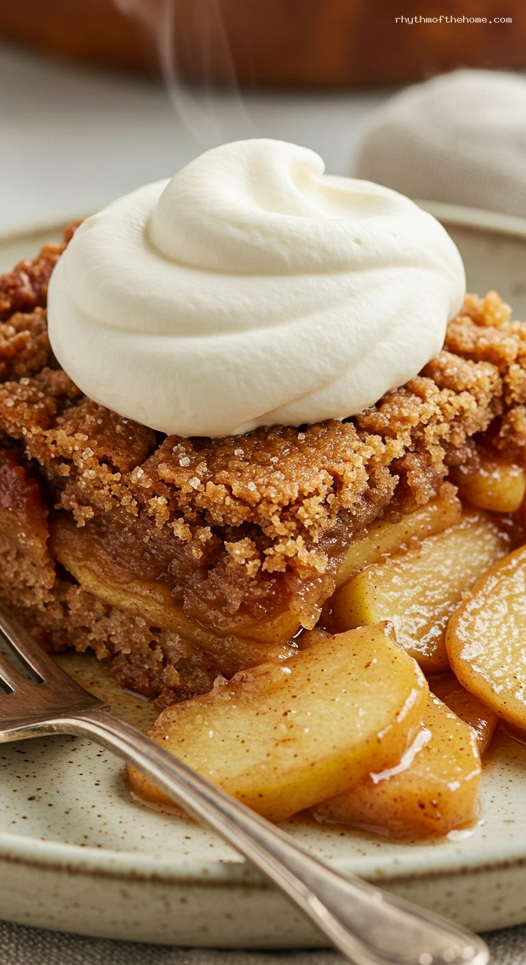 Apple Brown Betty with Maple Whipped Cream – Closeup