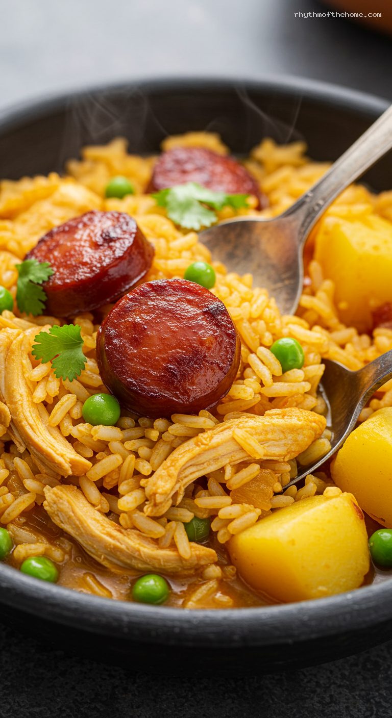 Arroz Atollado: Cozy One-Pot Chicken and Pork Rice – Closeup