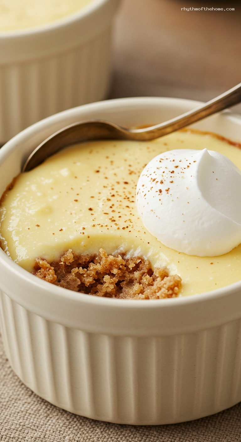 Baked Grape-Nuts Custard with Vanilla and Nutmeg – Closeup