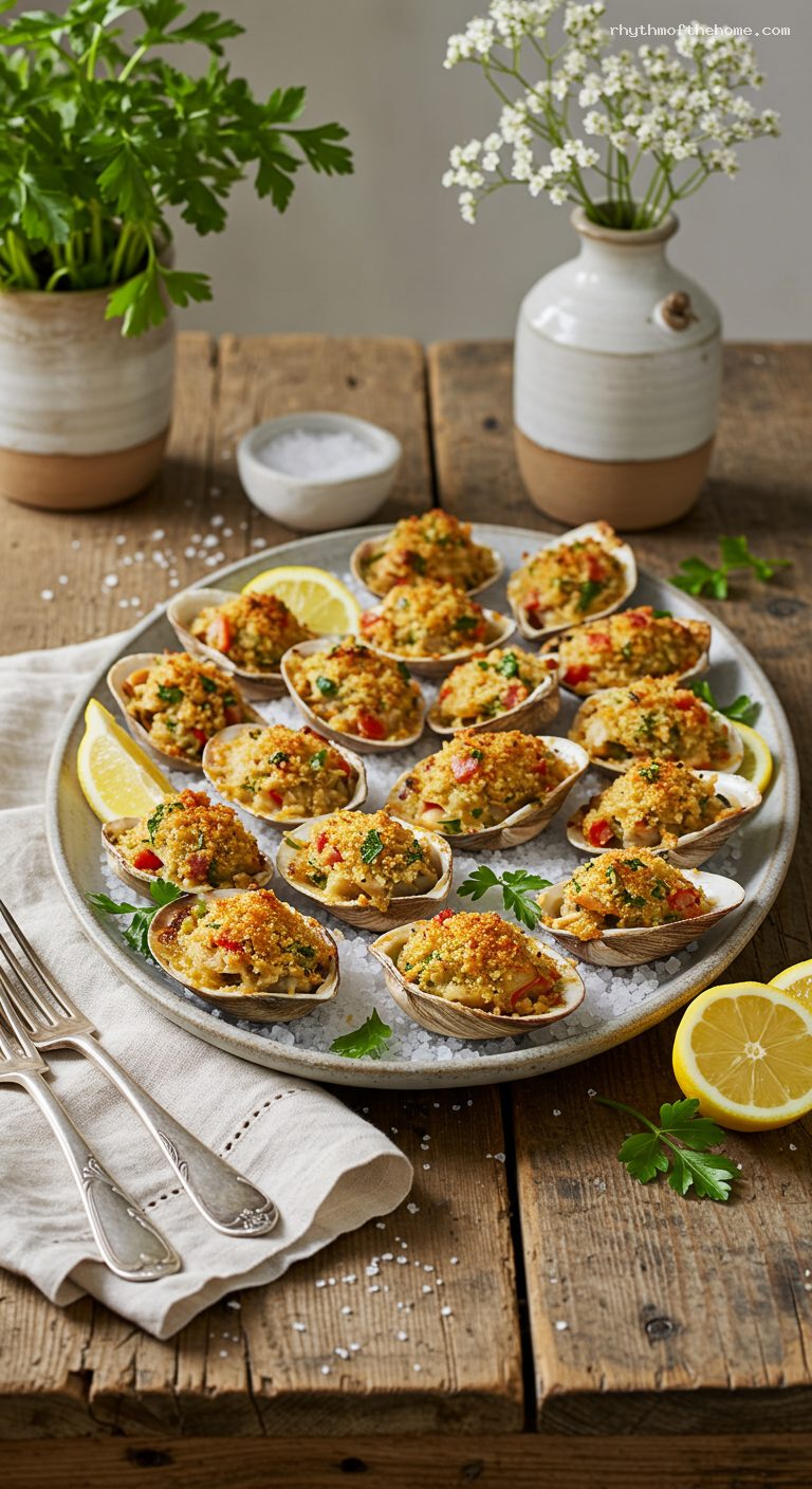 Baked Stuffed Clams Casino-Style with Garlic and Herbs