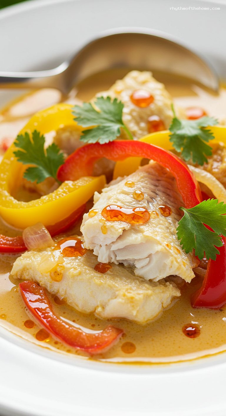 Brazilian Moqueca: Coconut Tomato Fish Stew – Closeup