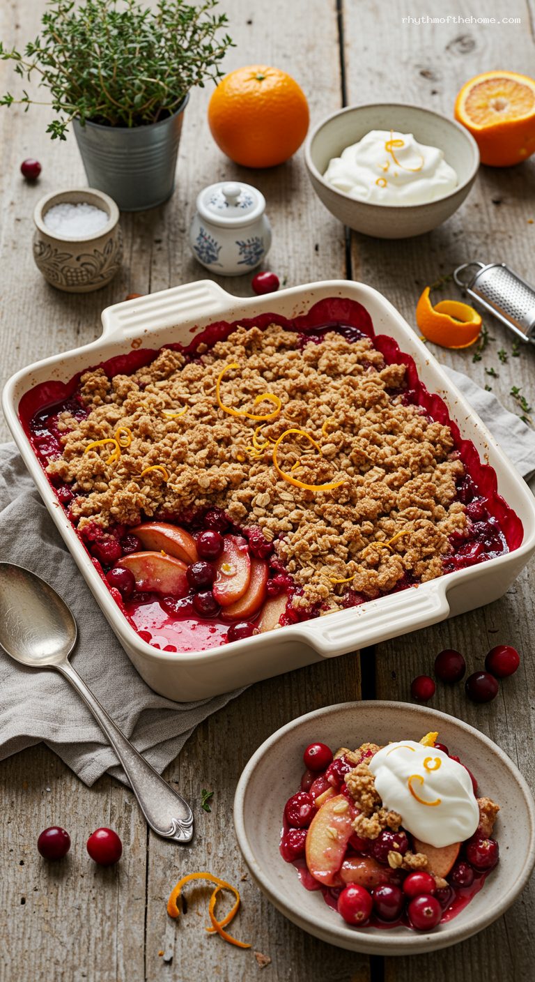 Cape Cod Cranberry-Apple Crisp with Orange and Nutmeg