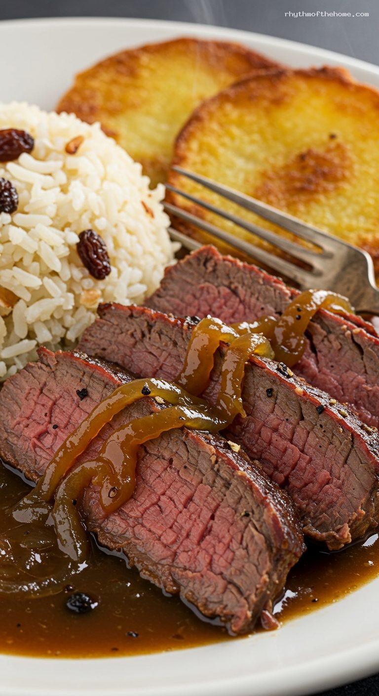 Cartagena Posta Negra with Coconut Rice and Patacones – Closeup