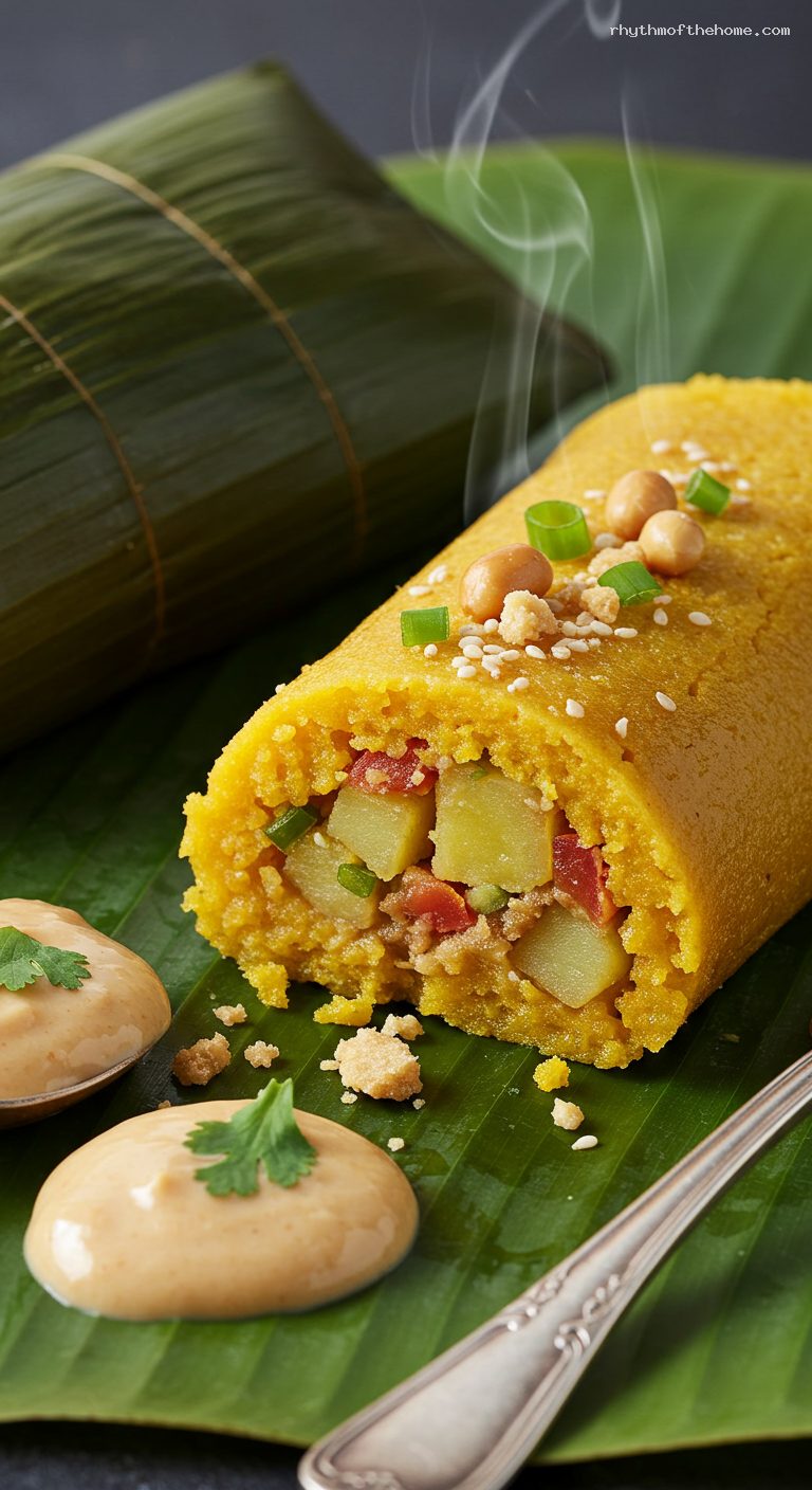 Cauca-Style Tamales de Pipián with Peanut Ají – Closeup