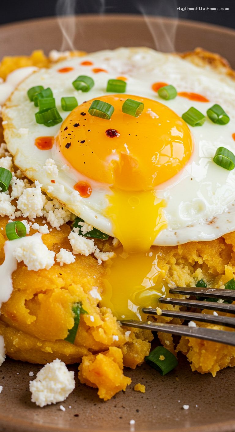 Cayeye Samario with Queso, Fried Egg, and Suero – Closeup