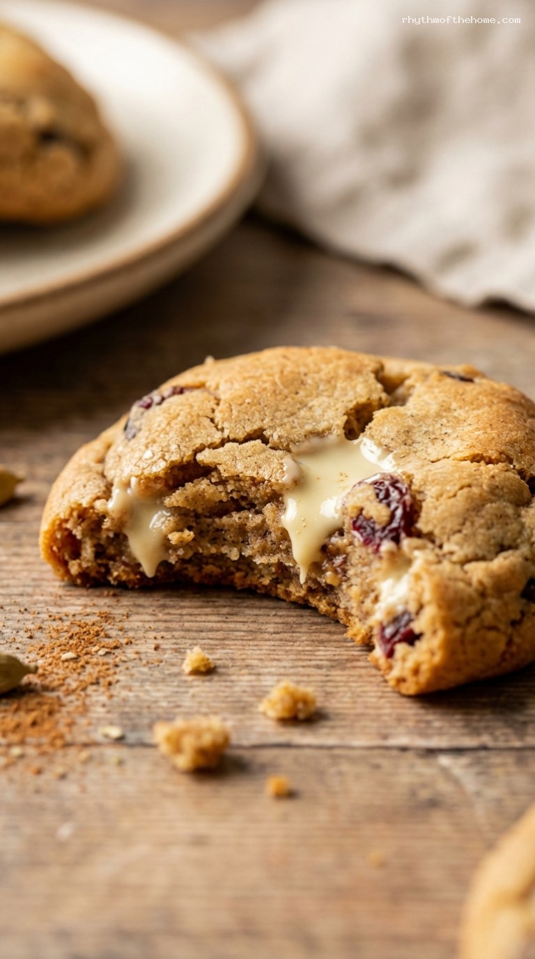 Chai-Spiced White Chocolate Cranberry Cookies – Closeup