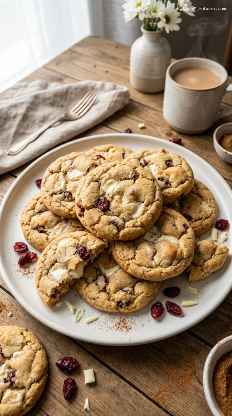 Chai-Spiced White Chocolate Cranberry Cookies