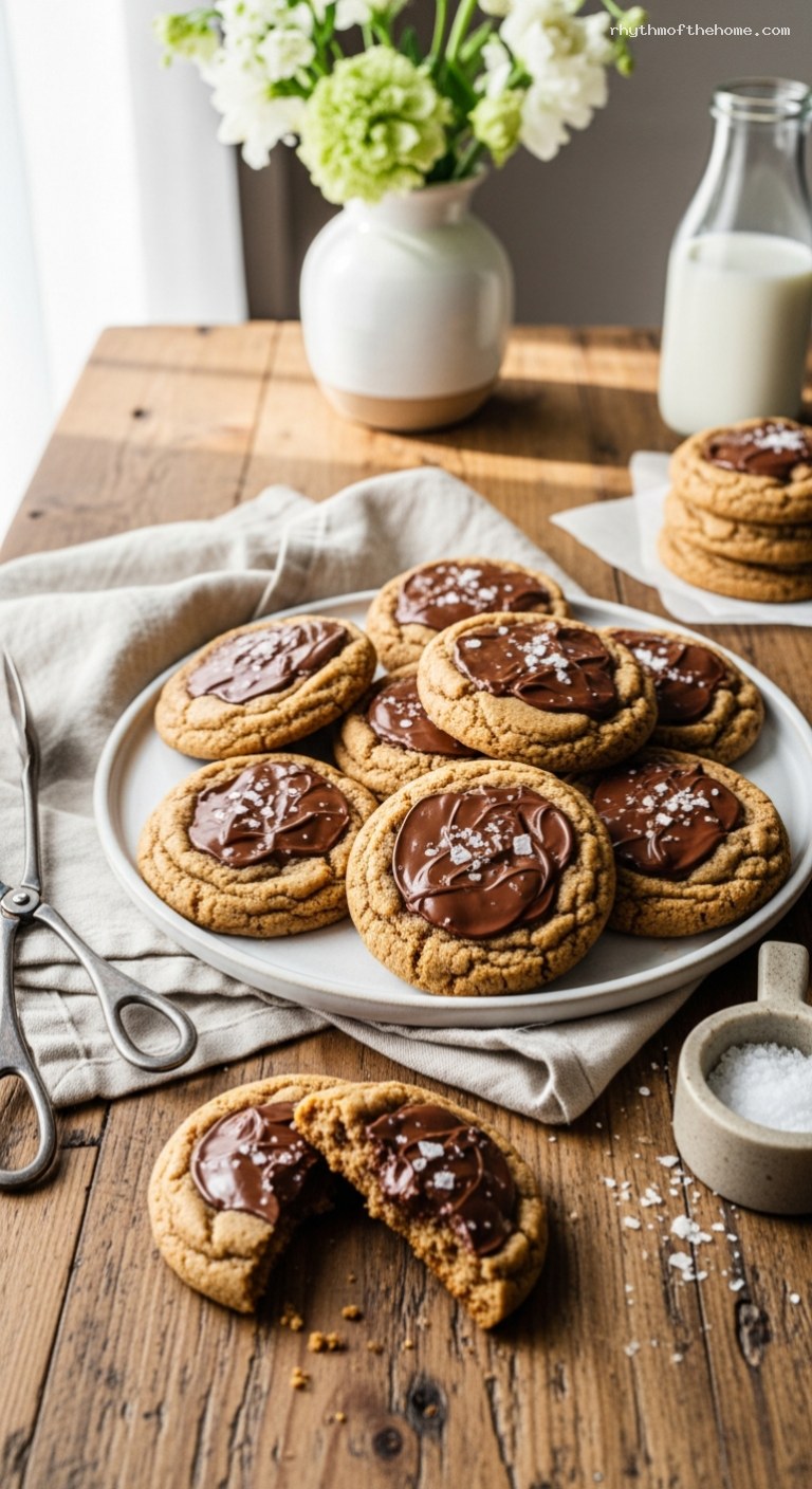 Chewy Brown Butter Chocolate Chip Cookies with Sea Salt