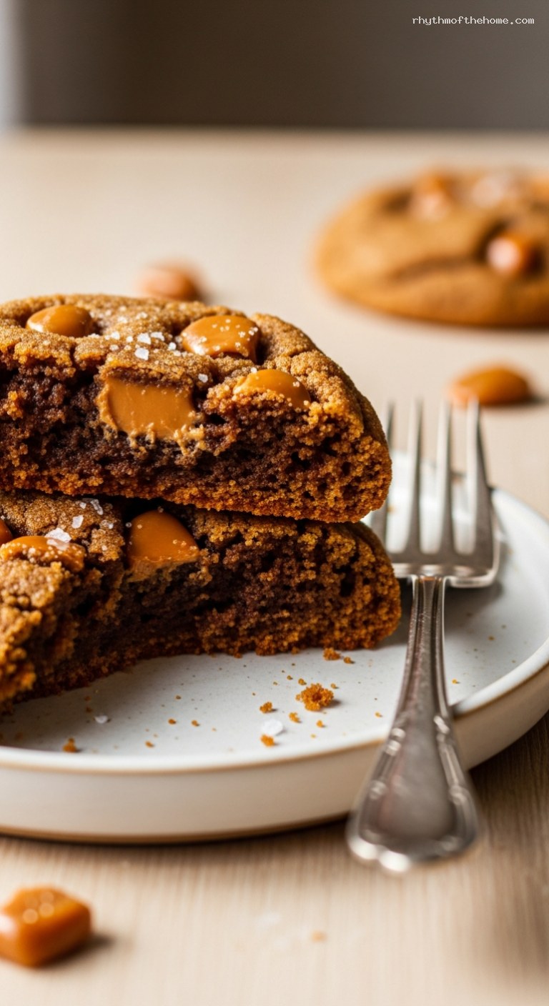 Chewy Brown Sugar Toffee Crunch Cookies – Closeup