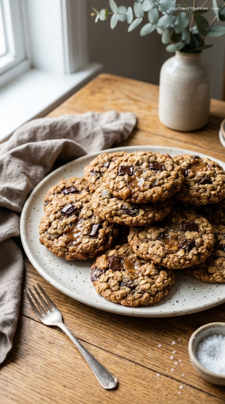 Chewy Chocolate Toffee Oatmeal Cookies