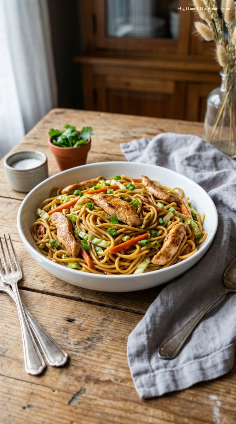 Chicken Lo Mein With Savory Soy-Ginger Sauce