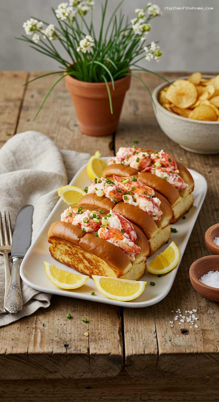 Chilled Lemon Mayo Lobster Rolls with Chives