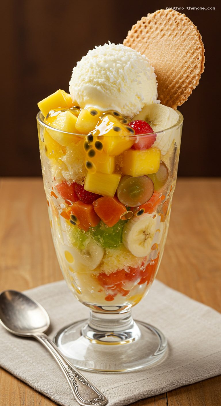 Cholado Caleño: Colombian Shaved-Ice Sundae – Closeup