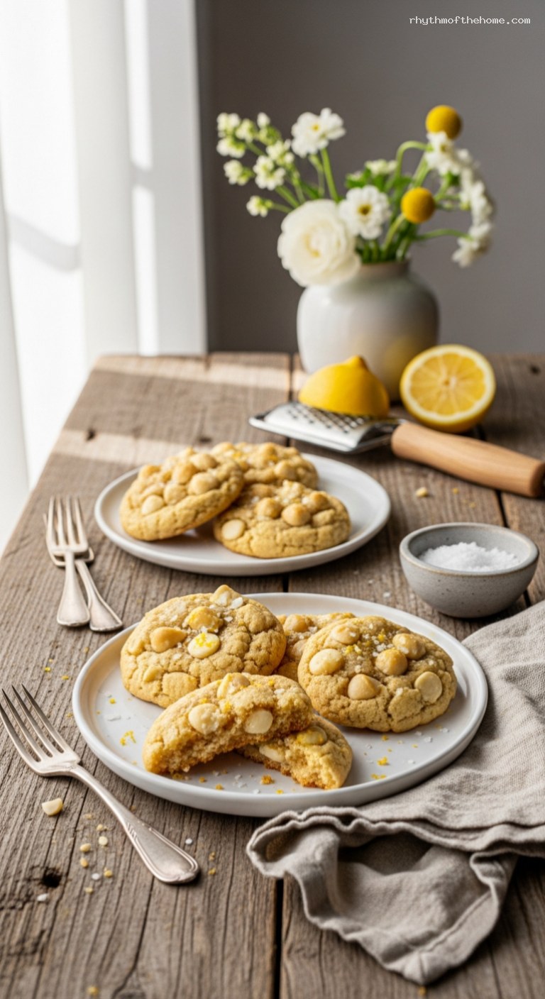 Citrus White Chocolate Macadamia Cookies With Sea Salt