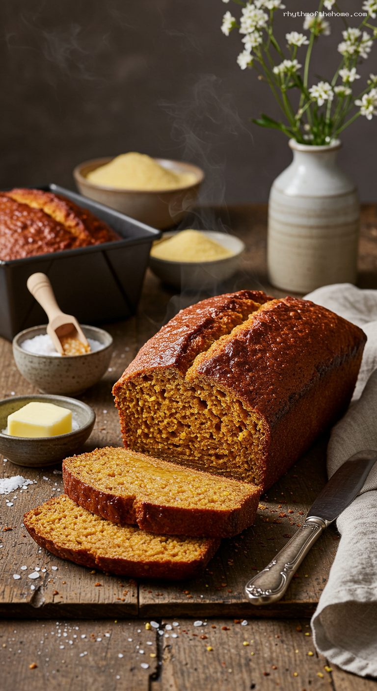 Classic Anadama Bread with Molasses and Cornmeal