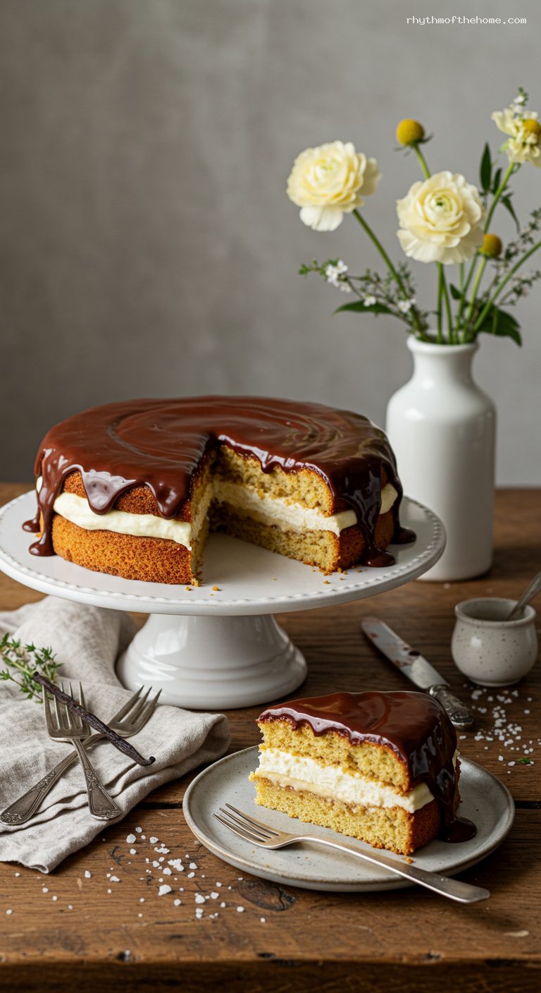 Classic Boston Cream Pie with Ganache