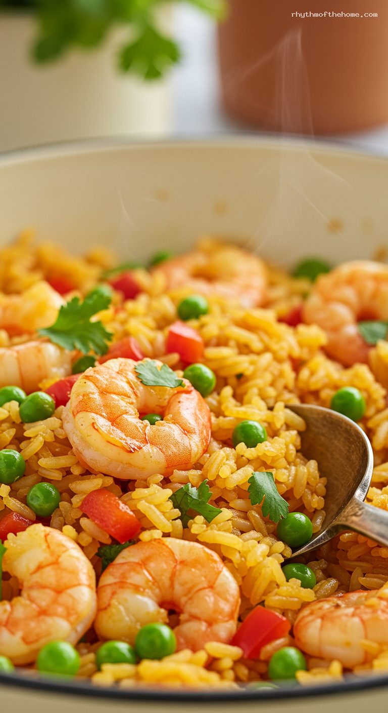 Coastal Arroz con Camarones with Coconut and Achiote – Closeup