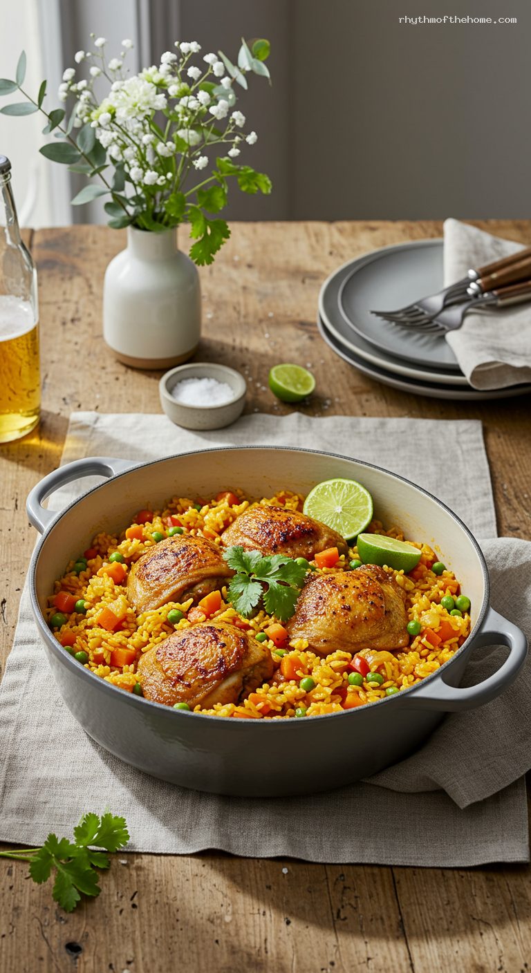 Colombian Arroz con Pollo with Achiote and Beer