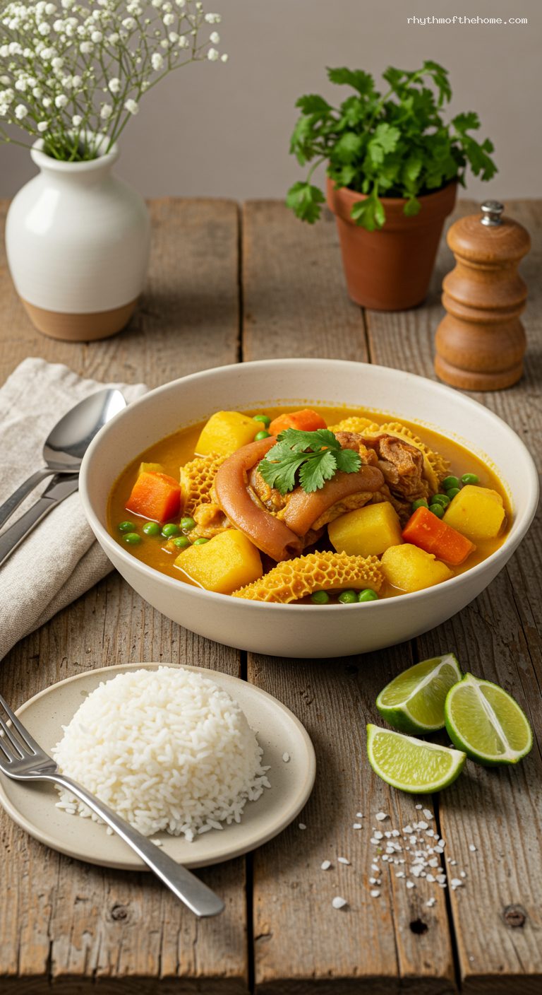 Colombian Mondongo Antioqueño Tripe Stew with Achiote