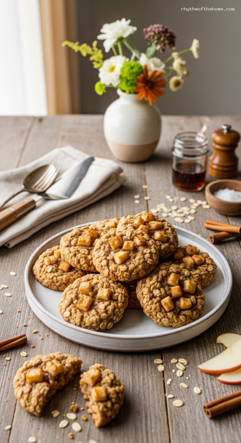 Cozy Apple Cinnamon Oatmeal Cookies with Maple