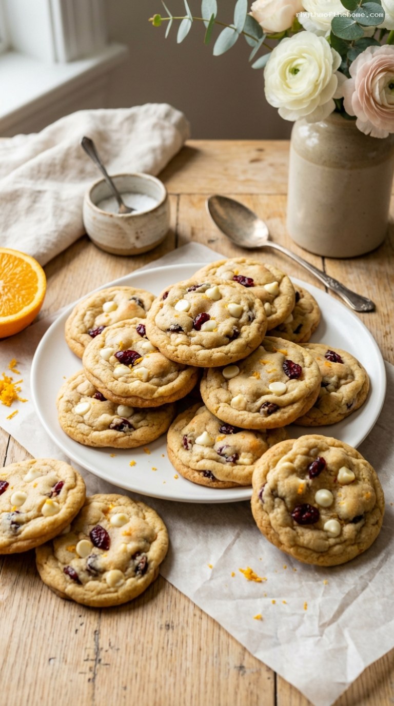 Cranberry Orange White Chocolate Chip Cookies